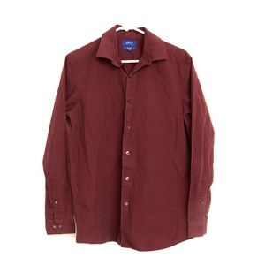 Apt 9 Men's 16 34/35 Slim Fit Button-Down Shirt - Red/Black